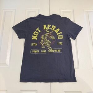 Graphic Tee Mens Small Navy Comfort Colors Not Afraid Tiger Streetwear Shirt
